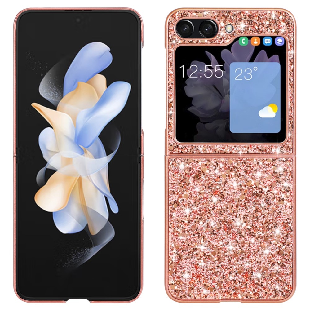 Funda Brillantina Samsung Galaxy Z Flip 6, oro rosa