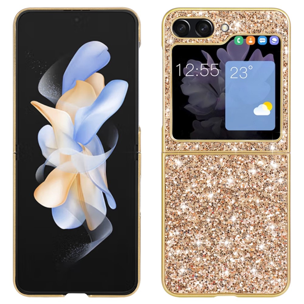 Funda Brillantina Samsung Galaxy Z Flip 6, oro