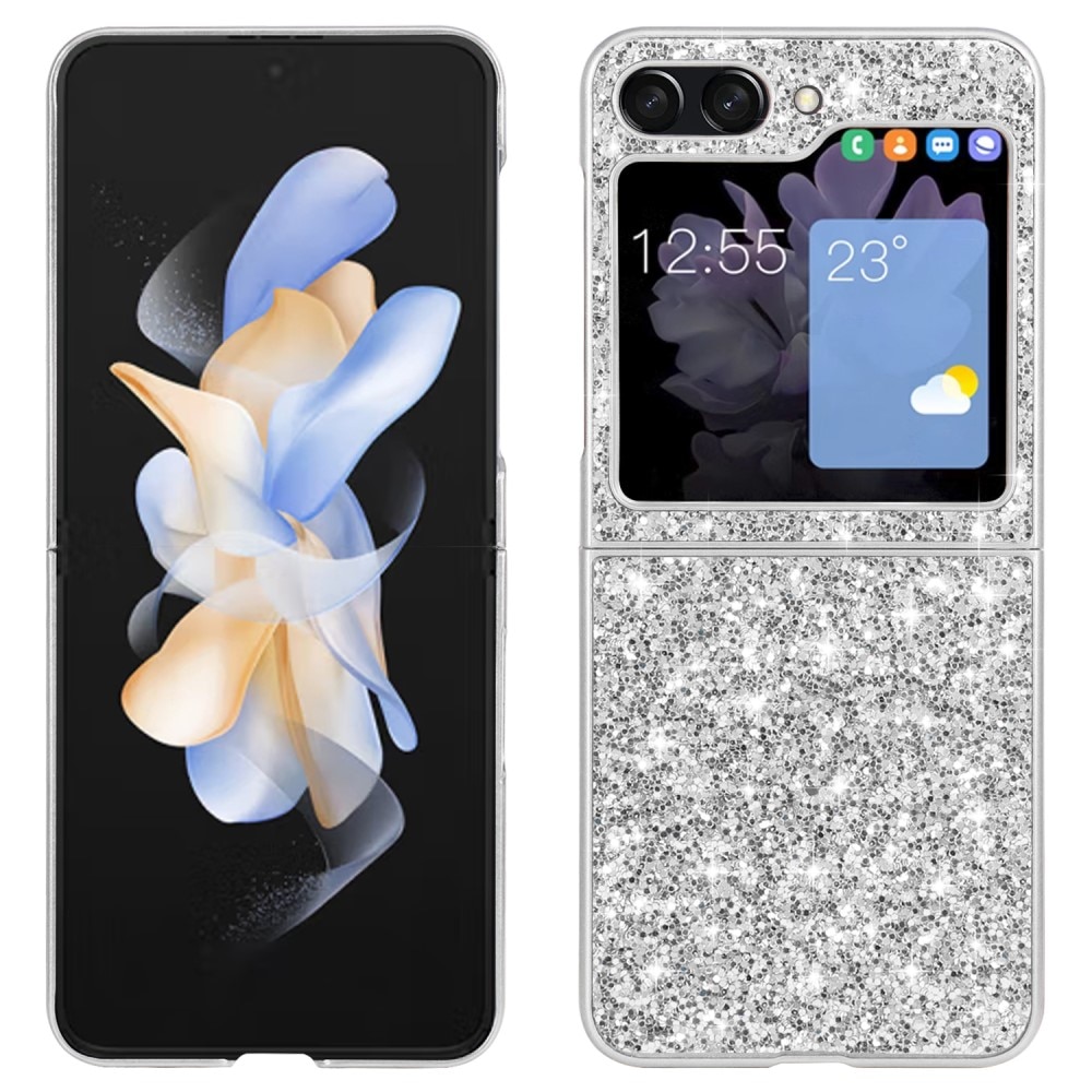 Funda Brillantina Samsung Galaxy Z Flip 6, plata