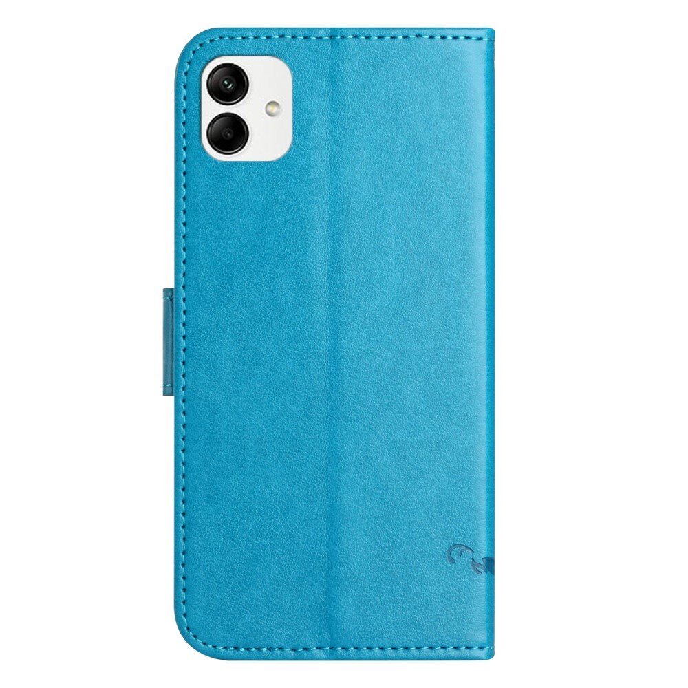 Funda de cuero con mariposas para Samsung Galaxy A04, azul