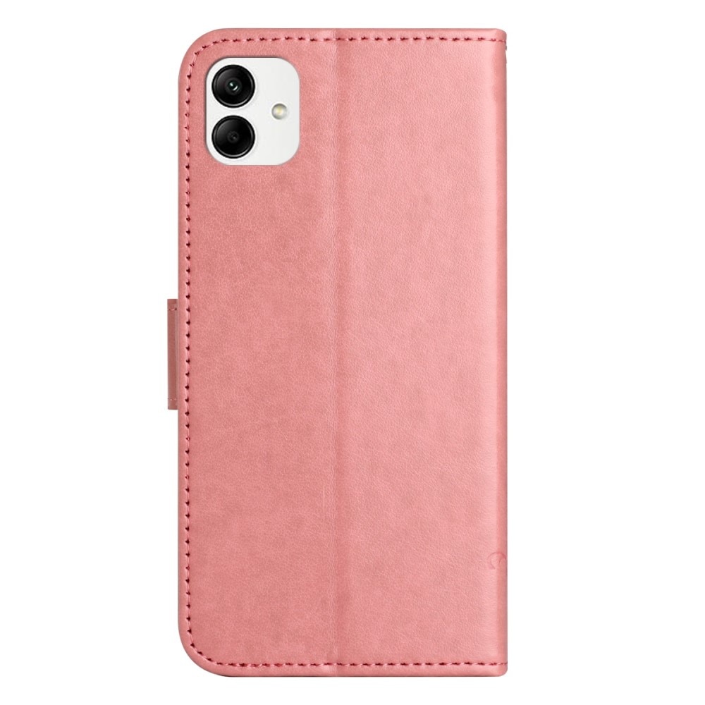 Funda de cuero con mariposas para Samsung Galaxy A04, rosado