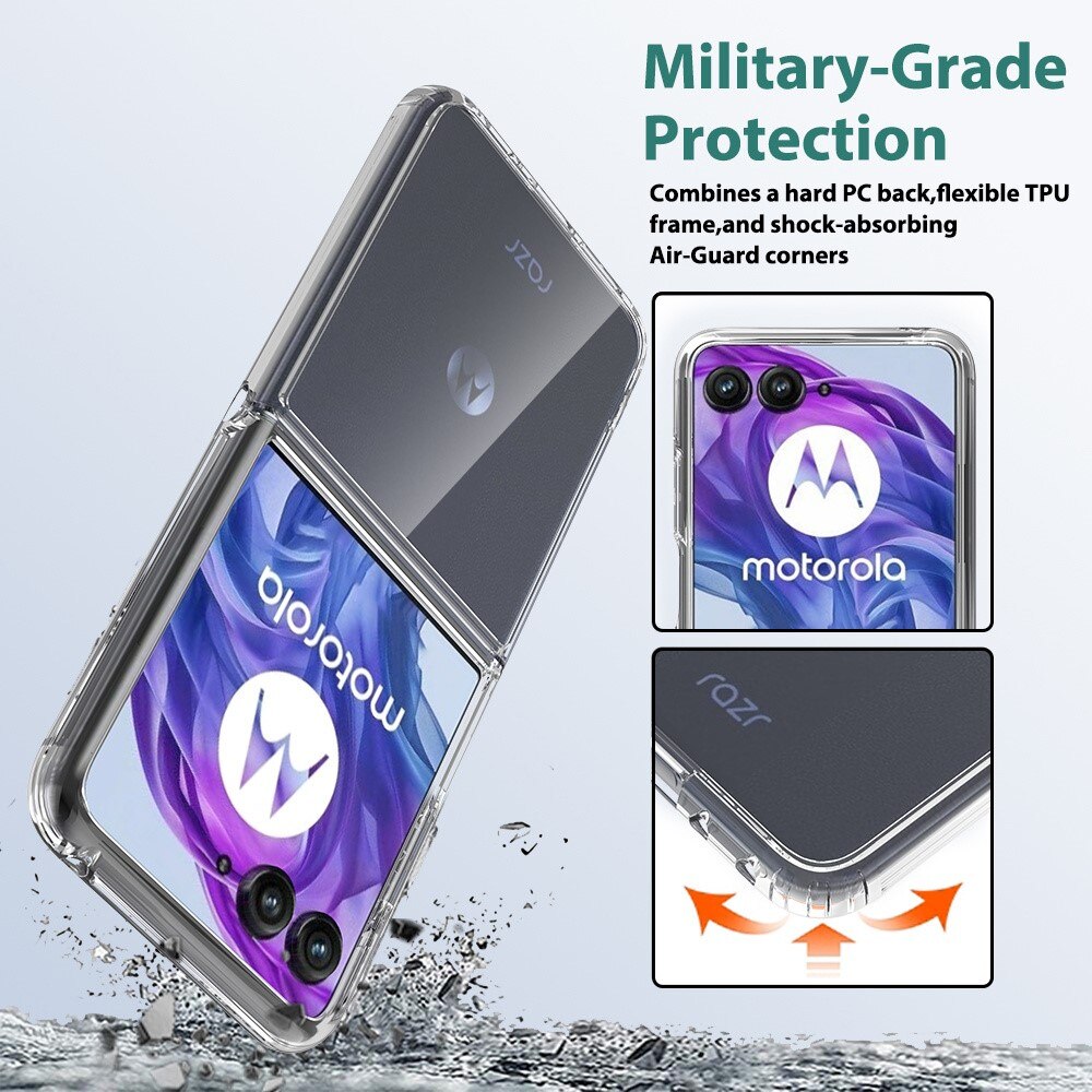 Funda híbrida para Motorola Razr 50 Ultra Transparente