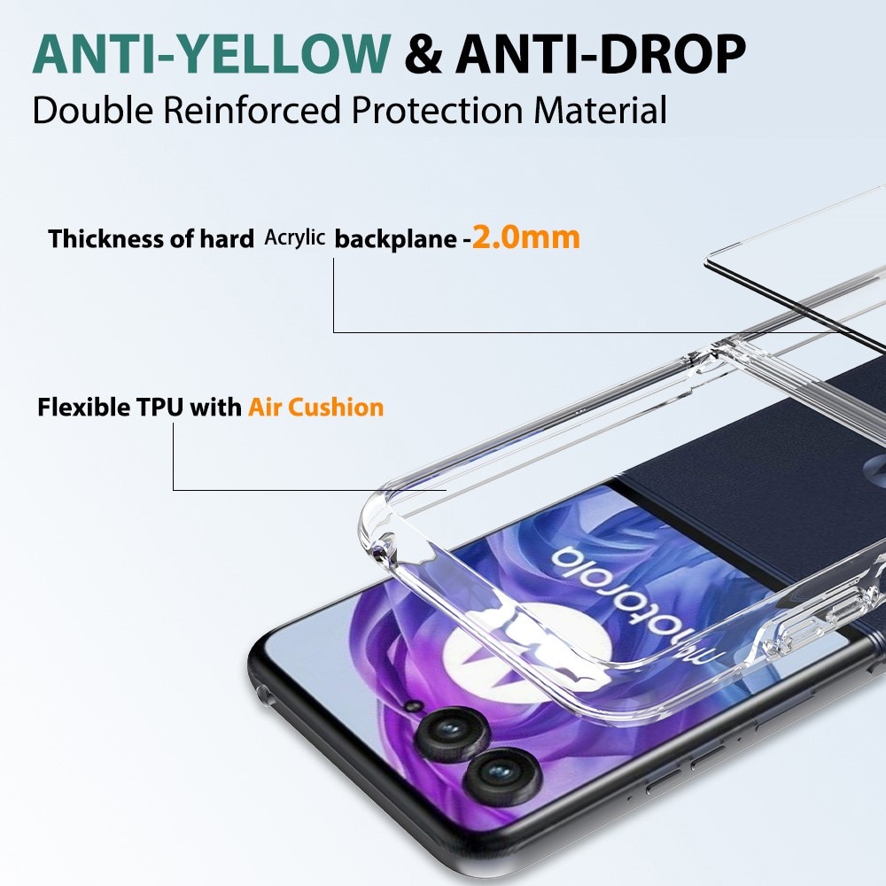 Funda híbrida para Motorola Razr 50 Ultra Transparente