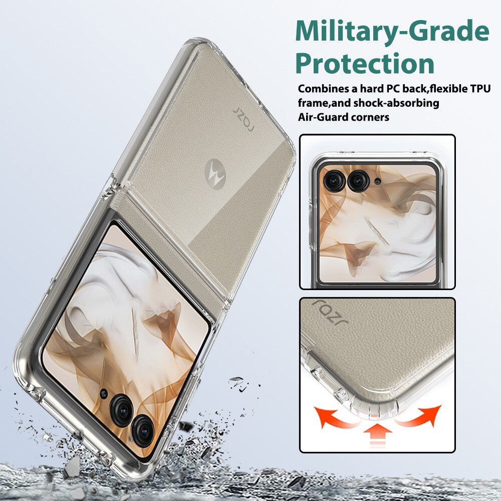 Funda híbrida para Motorola Razr 50 Transparente