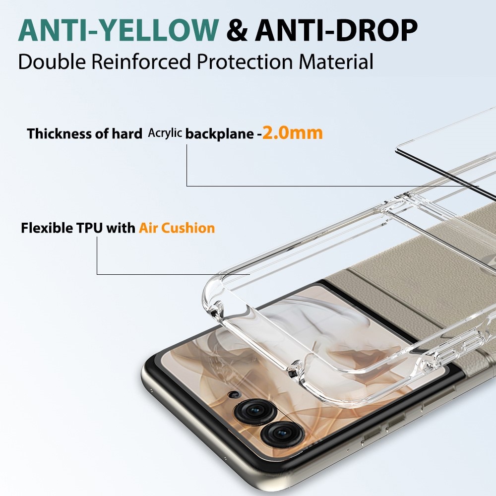 Funda híbrida para Motorola Razr 50 Transparente