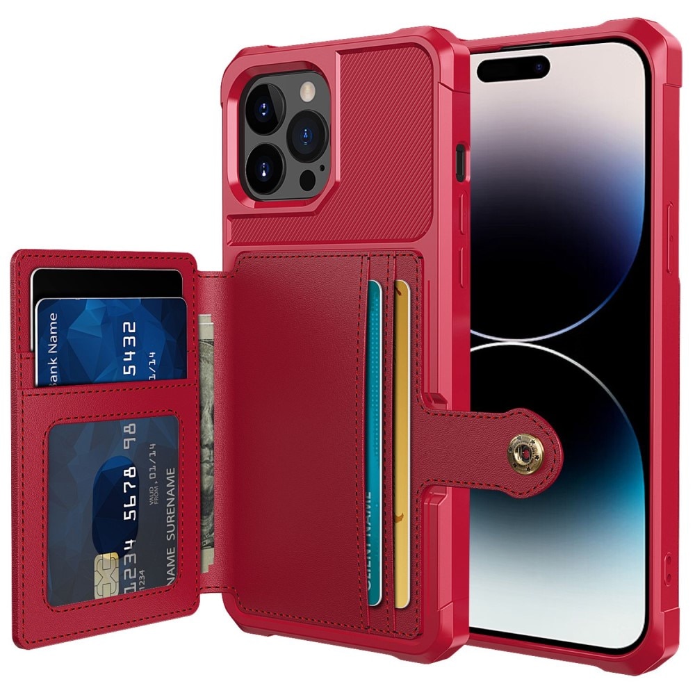 Funda con tarjetero Tough Multi-slot iPhone 14 Pro Rojo