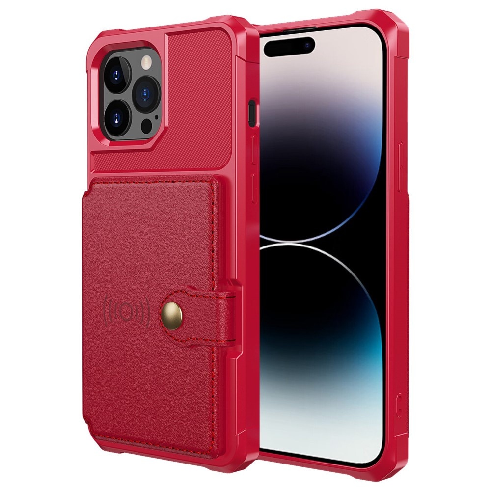 Funda con tarjetero Tough Multi-slot iPhone 14 Pro Rojo