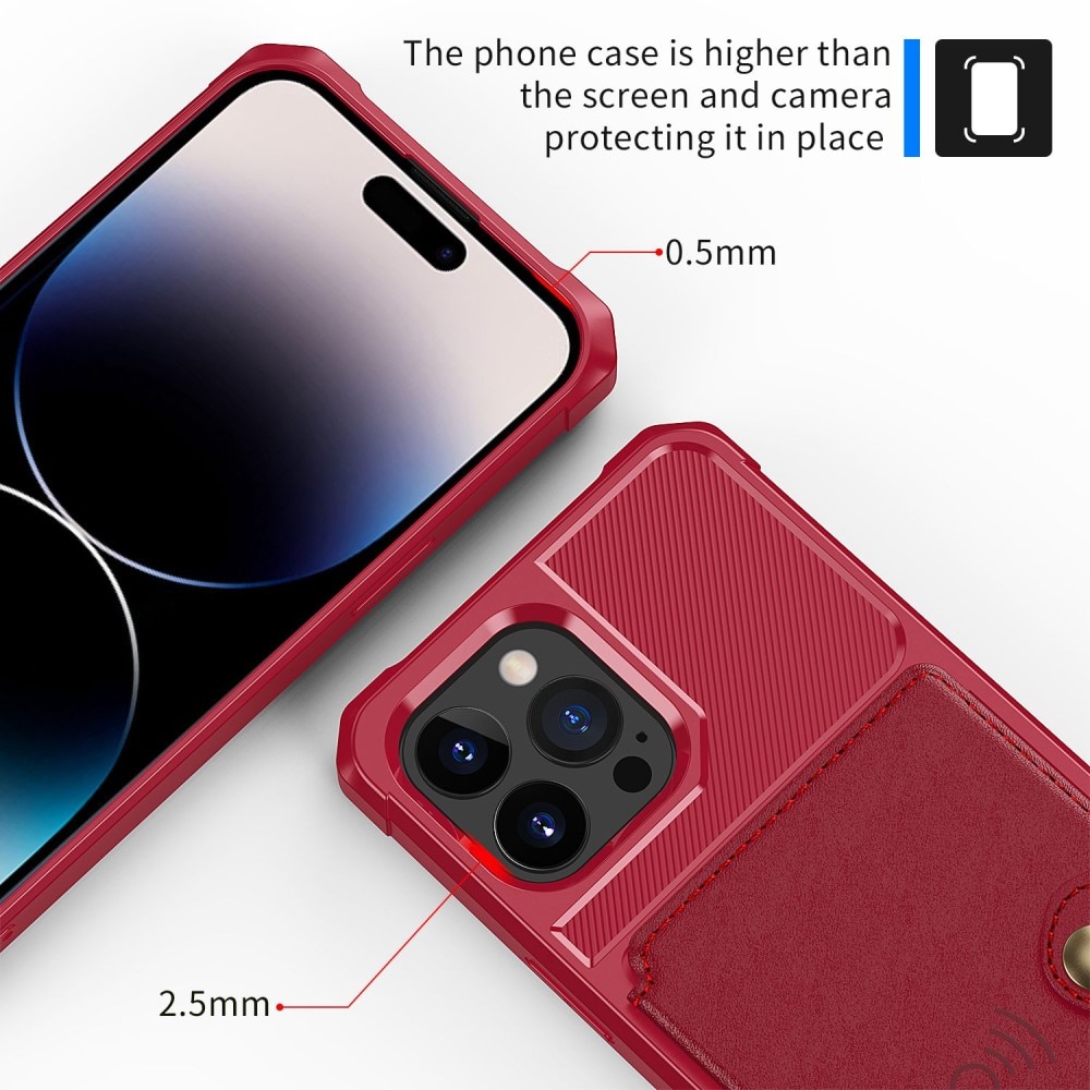 Funda con tarjetero Tough Multi-slot iPhone 14 Pro Rojo