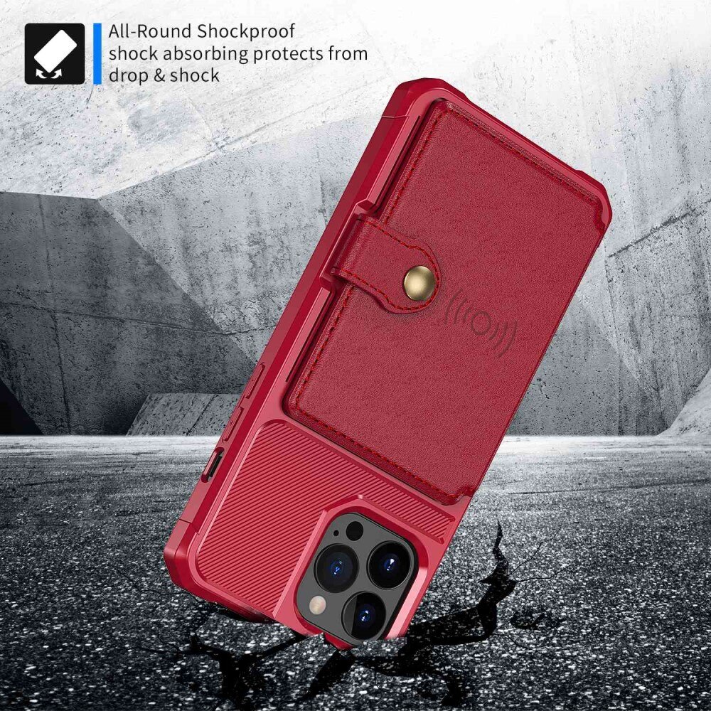 Funda con tarjetero Tough Multi-slot iPhone 14 Pro Max Rojo