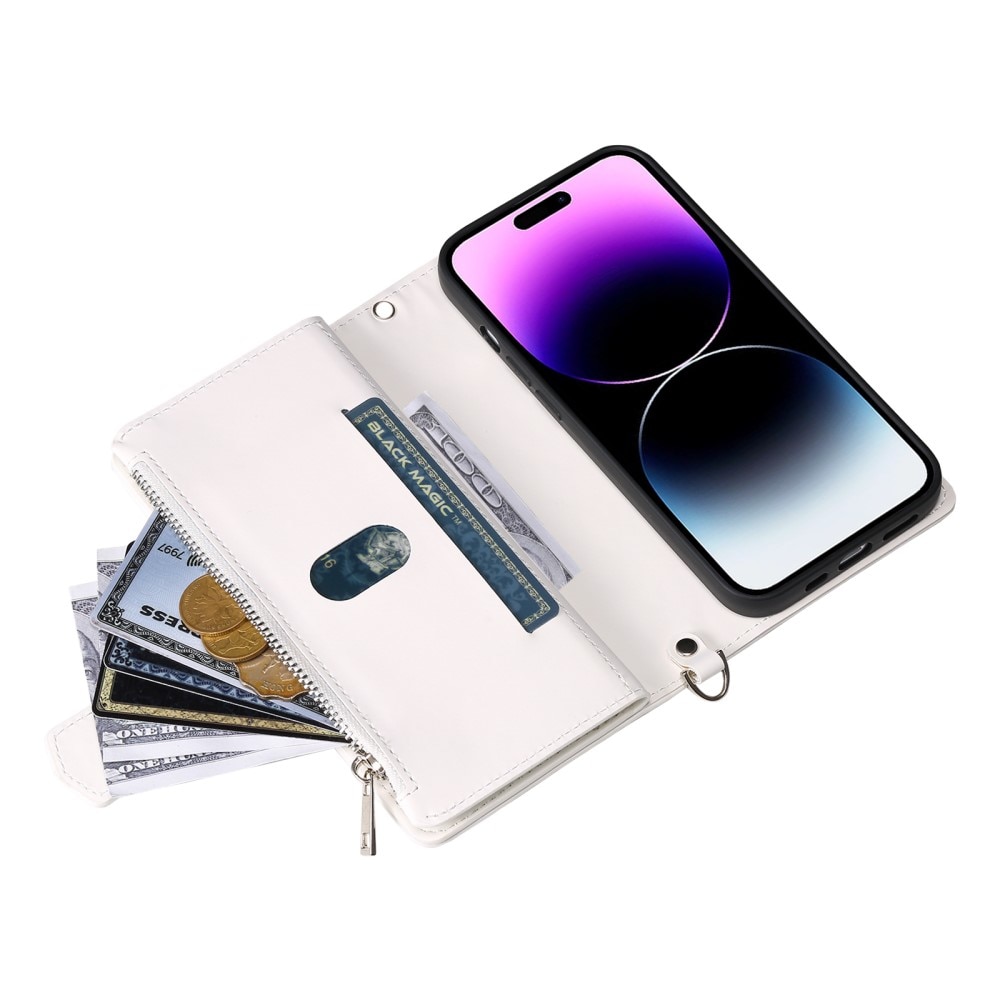 Funda acolchada tipo billetera iPhone 16 Pro Blance