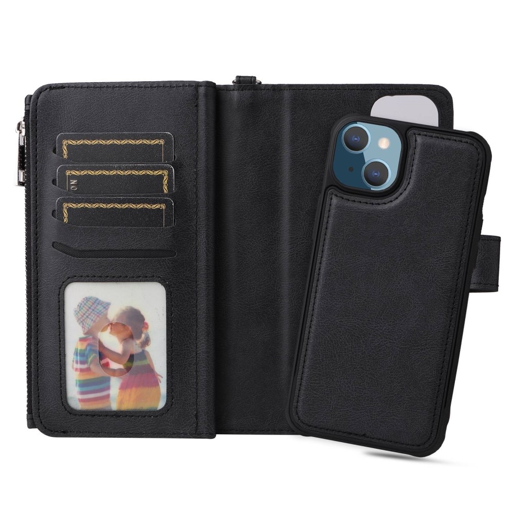 Zipper Magnet Wallet iPhone 14 Plus Negro