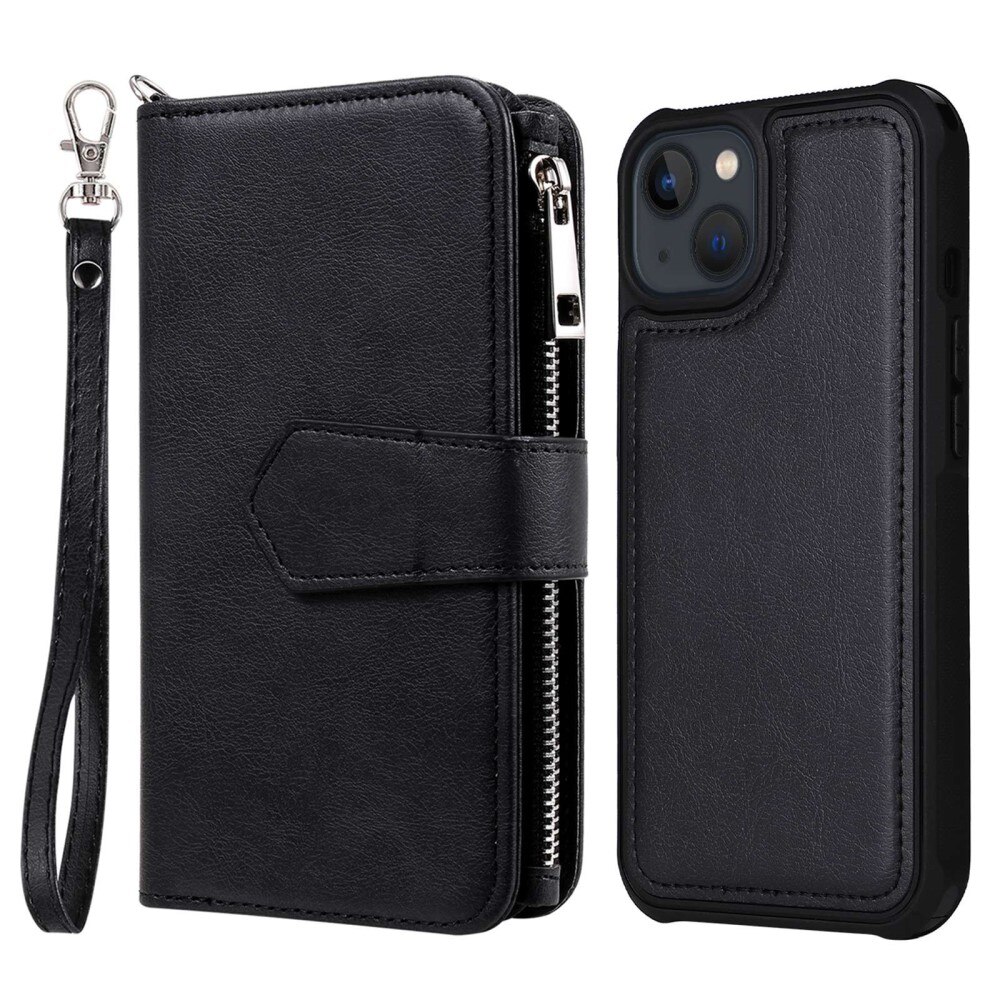 Zipper Magnet Wallet iPhone 14 Negro