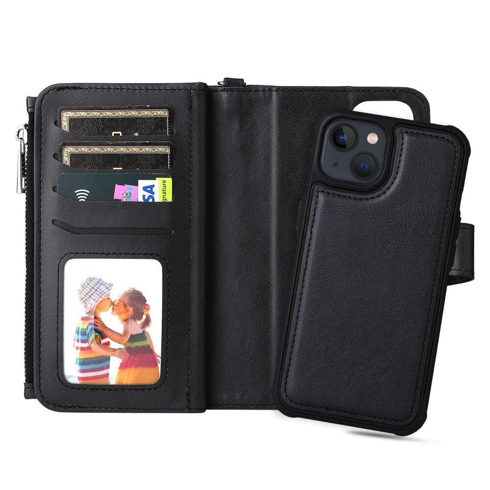 Zipper Magnet Wallet iPhone 14 Negro