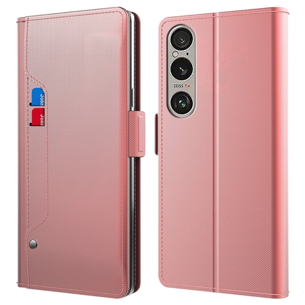 Funda con solapa Espejo Sony Xperia 1 VI oro rosado