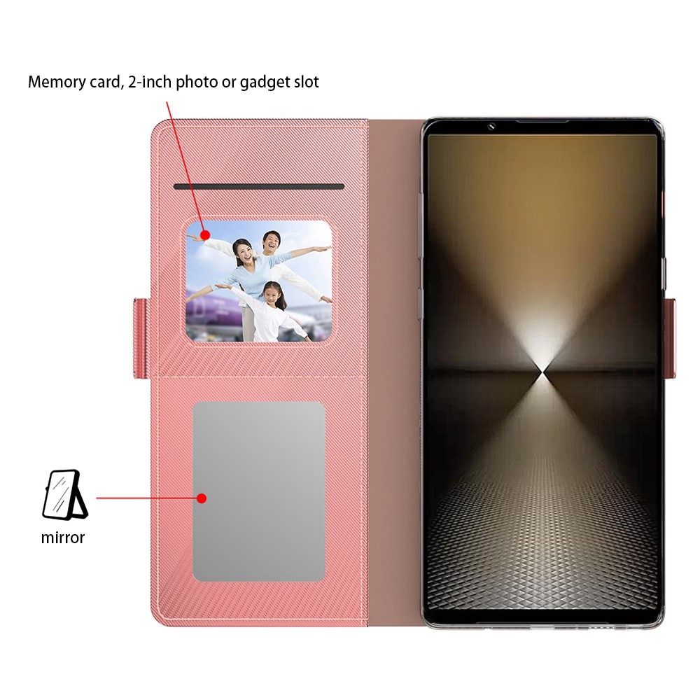 Funda con solapa Espejo Sony Xperia 1 VI oro rosado