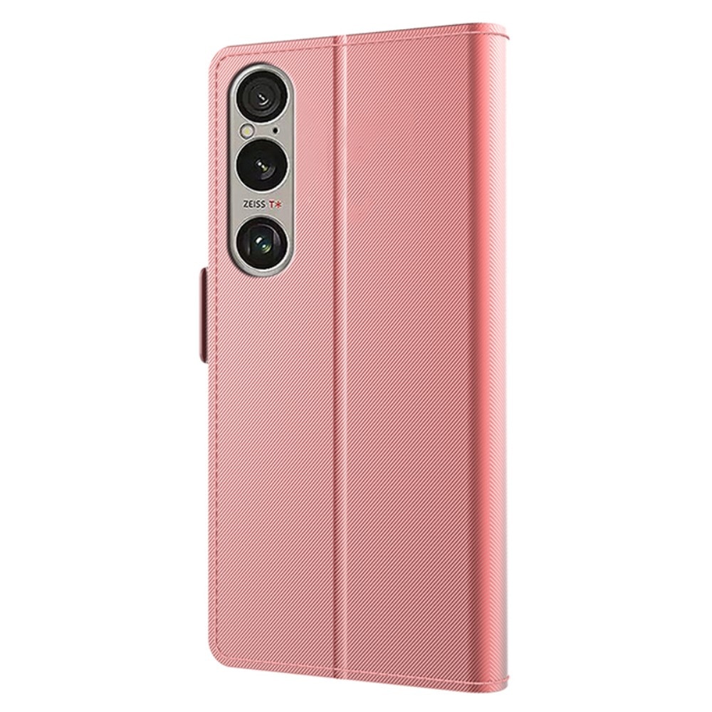 Funda con solapa Espejo Sony Xperia 1 VI oro rosado