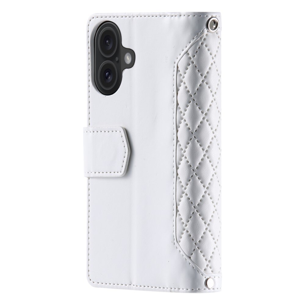 Funda acolchada tipo billetera iPhone 16 Blance