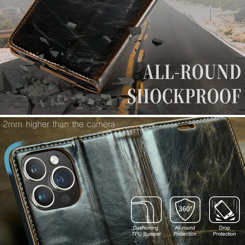 Funda de cuero iPhone 16 Pro, marrón