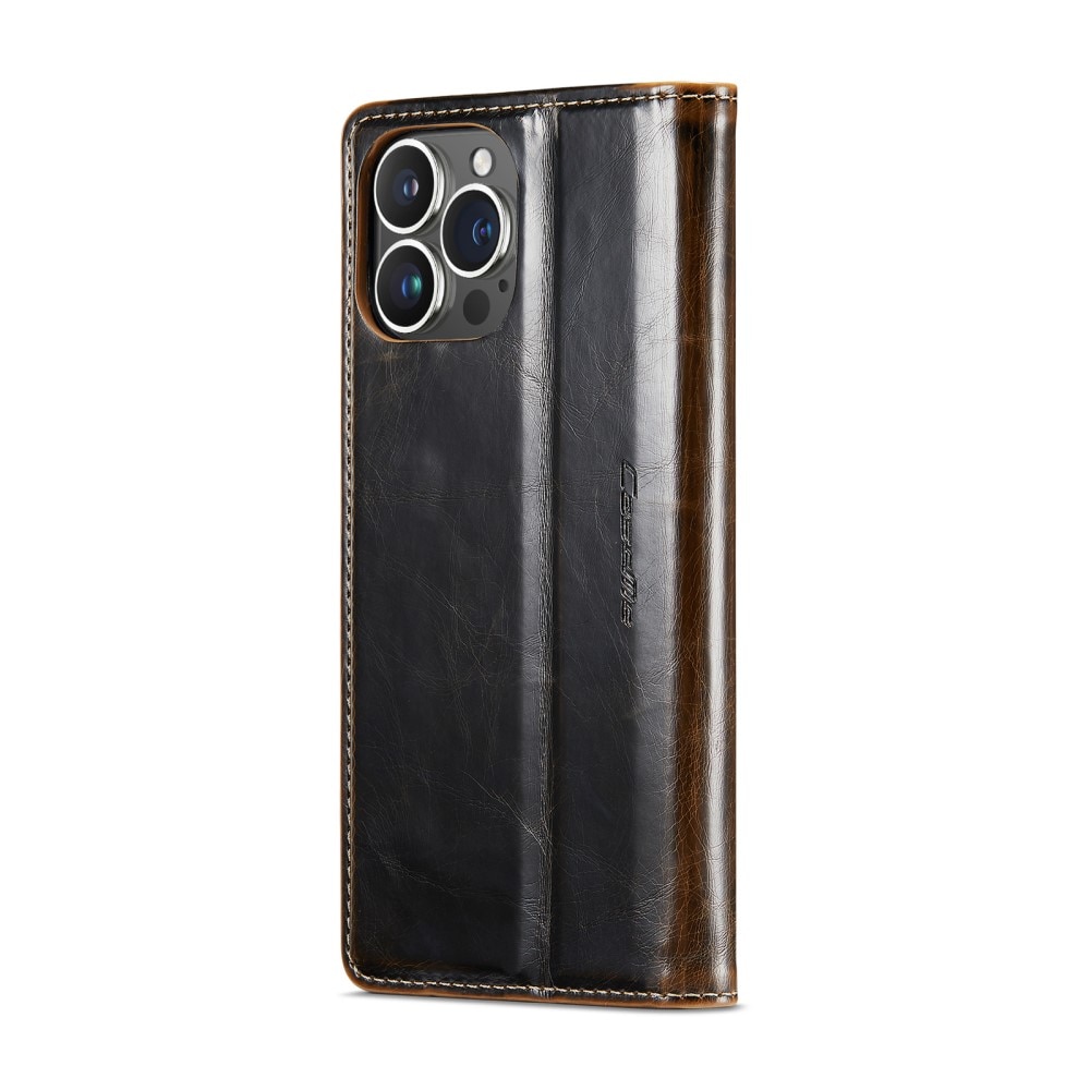 Funda de cuero iPhone 16 Pro, marrón