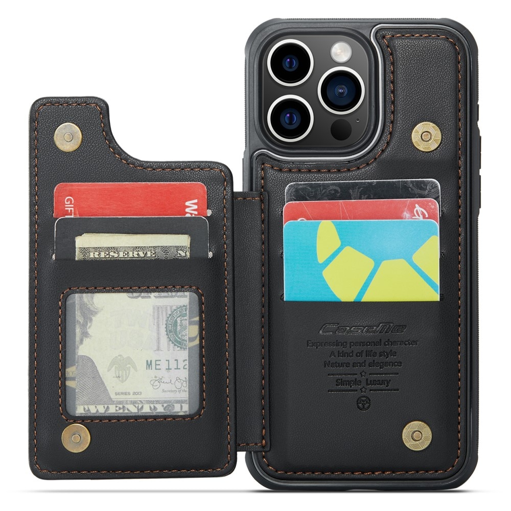 Funda con tarjetero anti-RFID iPhone 16 Pro Max negro