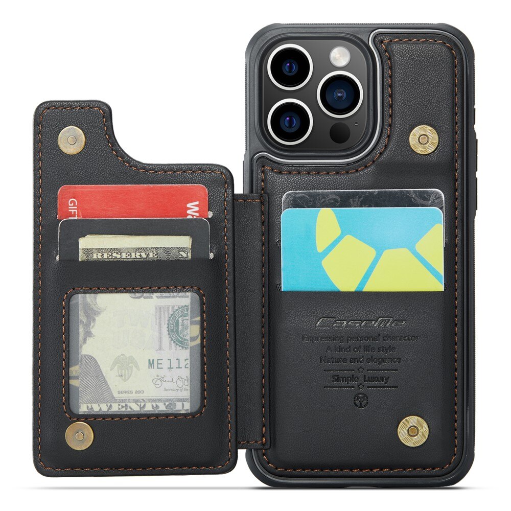 Funda con tarjetero anti-RFID iPhone 16 Pro negro