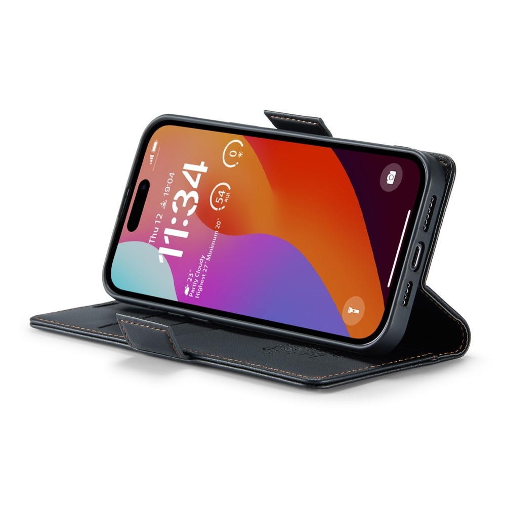 Funda delgada con solapa anti-RFID iPhone 16 Pro Max Negro