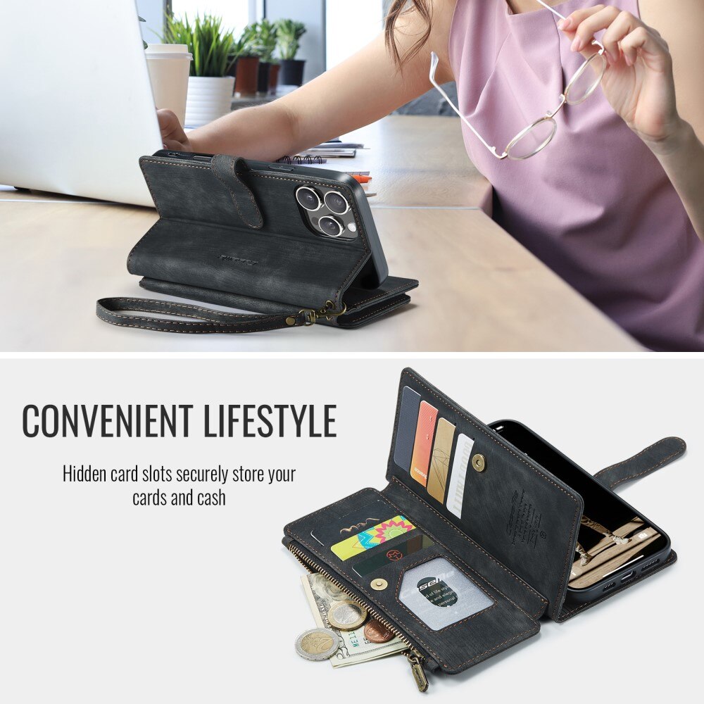 Cartera Zipper iPhone 16 Pro Max Negro