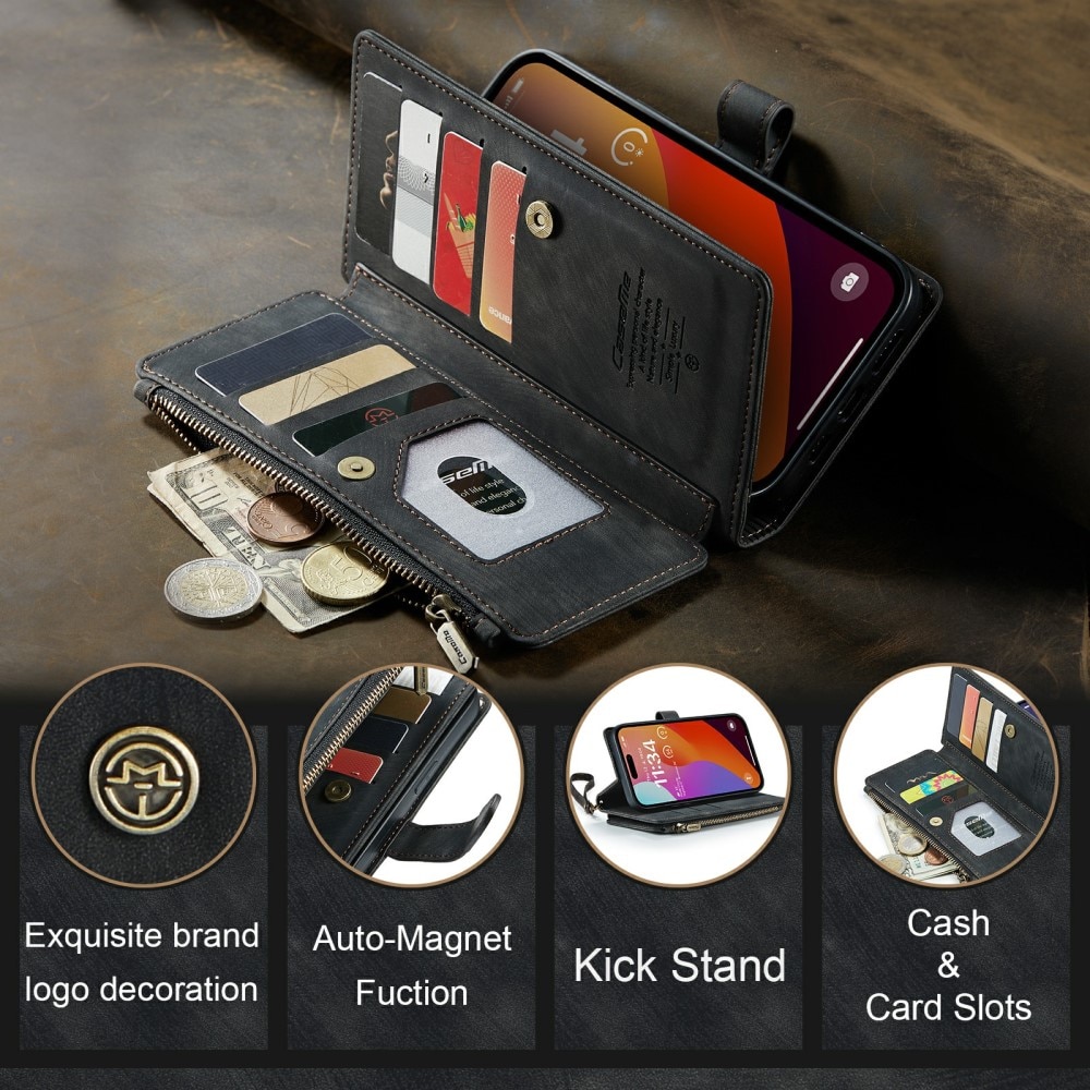 Cartera Zipper iPhone 16 Pro Max Negro