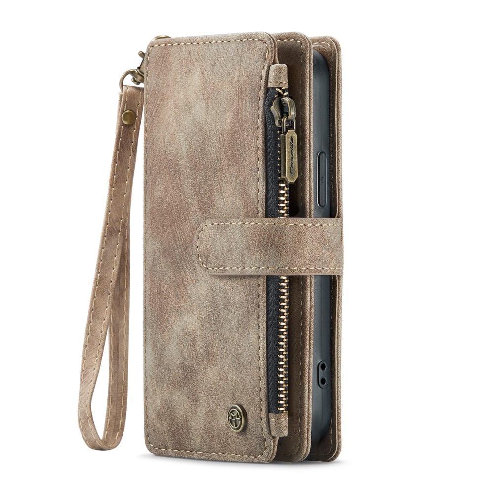Cartera Zipper iPhone 16 Pro Marrón