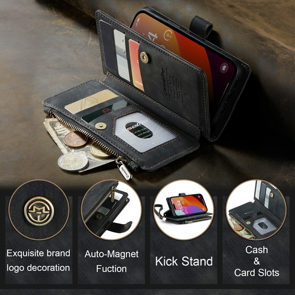 Cartera Zipper iPhone 16 Pro Negro
