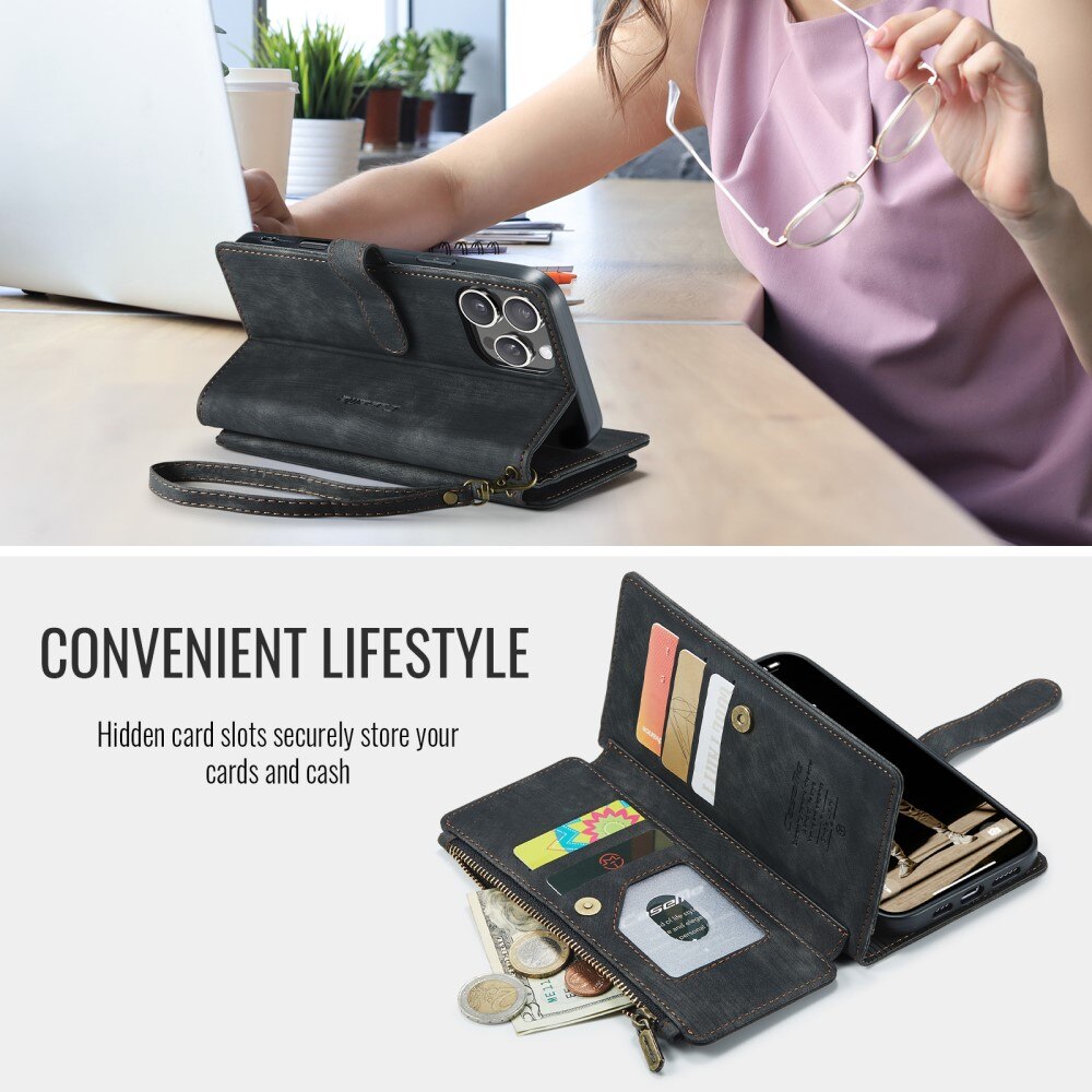 Cartera Zipper iPhone 16 Pro Negro