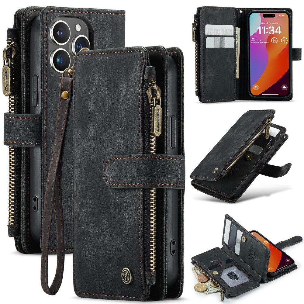 Cartera Zipper iPhone 16 Pro Negro
