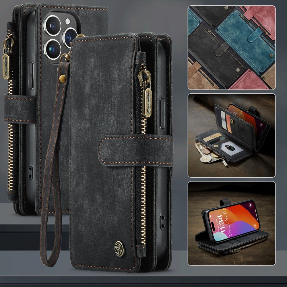 Cartera Zipper iPhone 16 Pro Negro