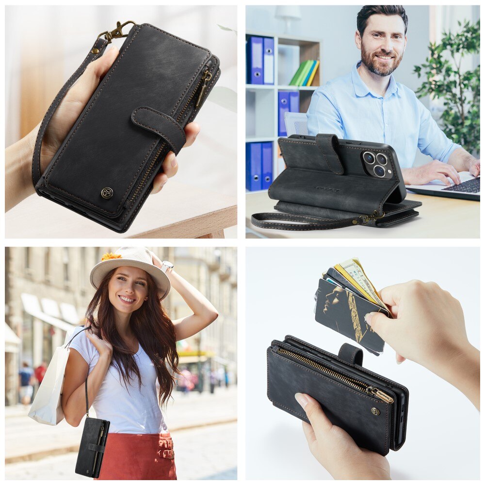 Cartera Zipper iPhone 16 Pro Negro