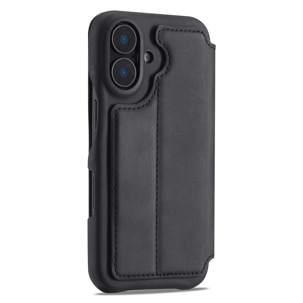Funda delgada con solapa iPhone 16 negro