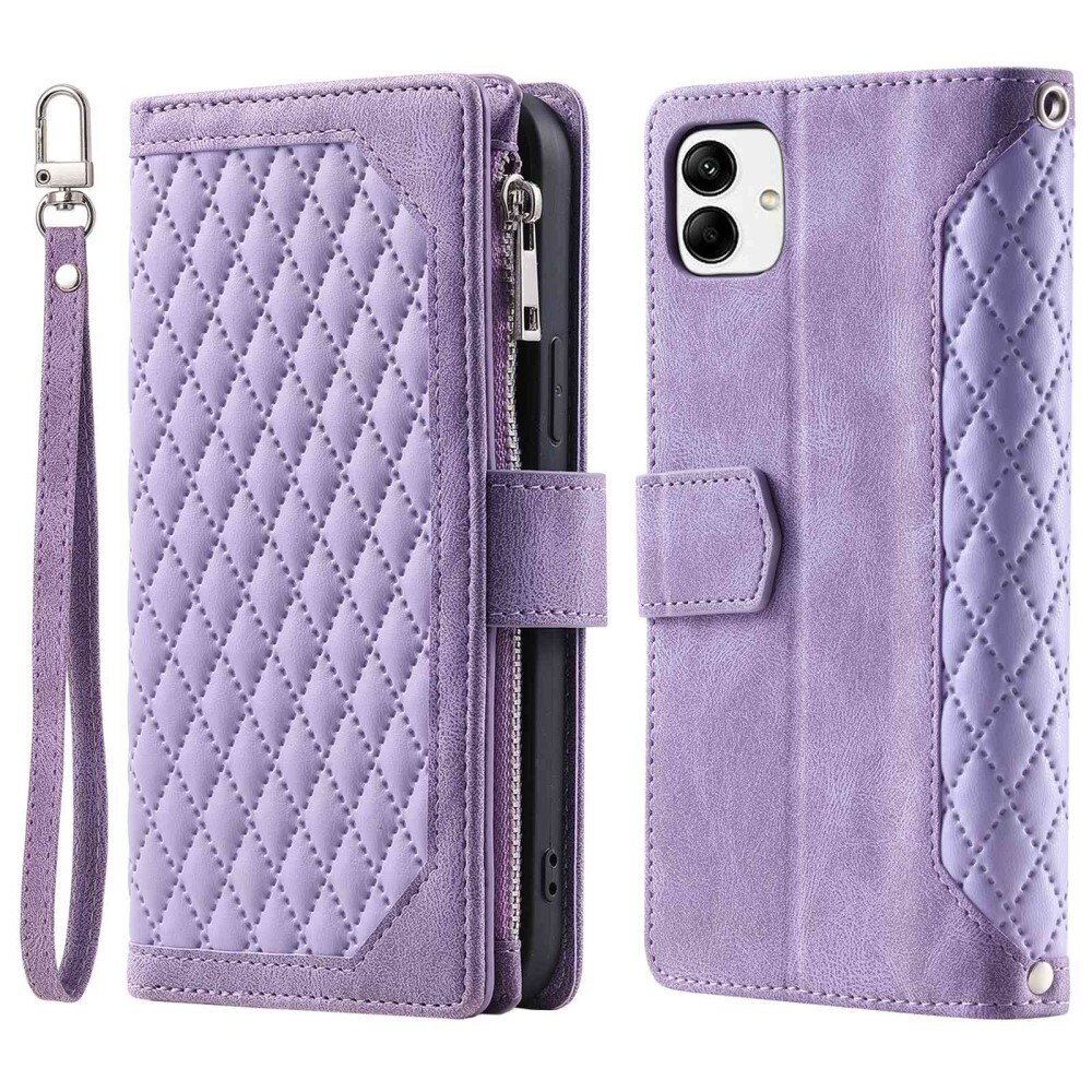 Funda acolchada tipo billetera Samsung Galaxy A04 Púrpura
