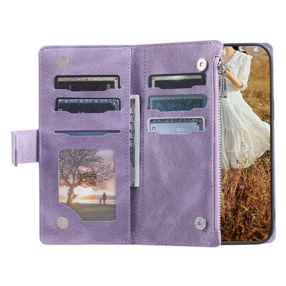 Funda acolchada tipo billetera Samsung Galaxy A04 Púrpura