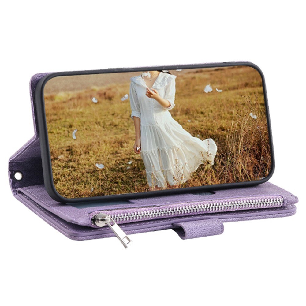 Funda acolchada tipo billetera Samsung Galaxy A04 Púrpura