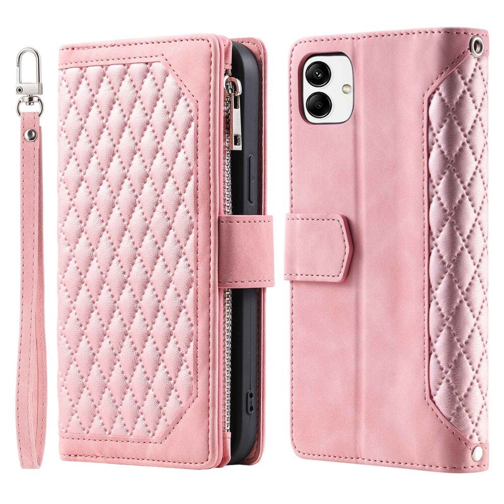 Funda acolchada tipo billetera Samsung Galaxy A04 Rosado