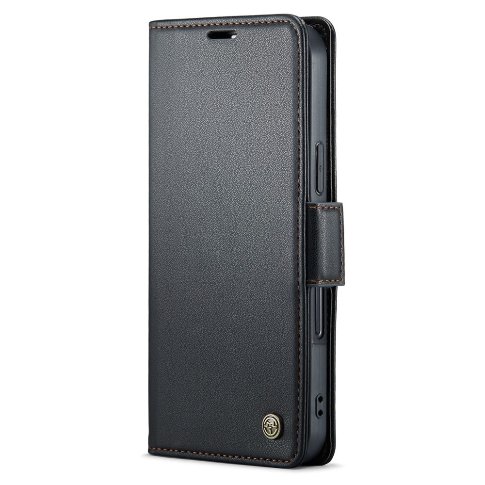 Funda delgada con solapa anti-RFID iPhone 16 Plus Negro