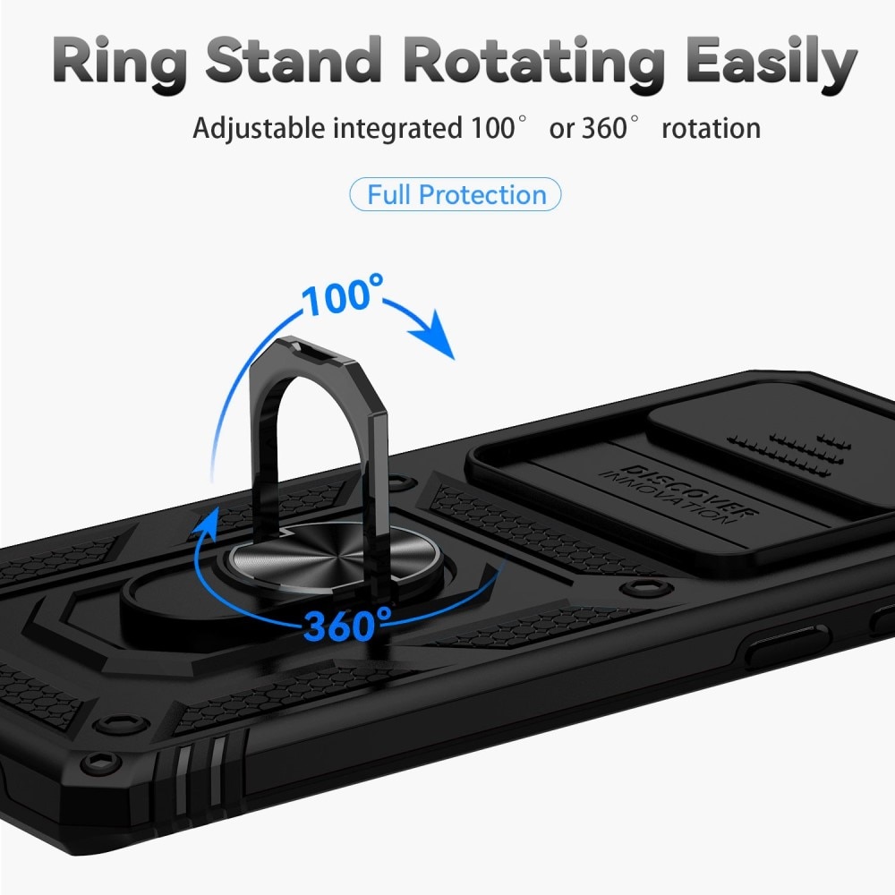 Funda híbrida Ring y Protector Cámara Samsung Galaxy S10 Plus Negro