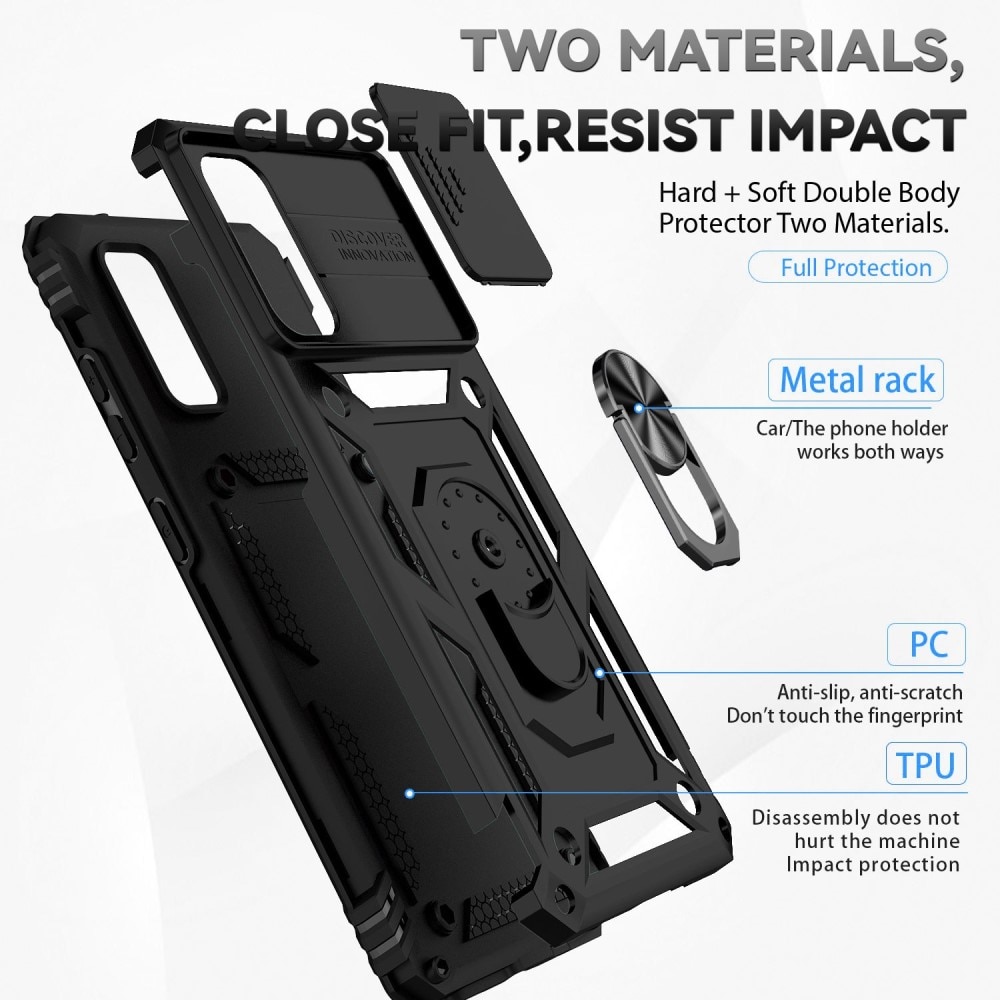 Funda híbrida Ring y Protector Cámara Samsung Galaxy S20 Negro