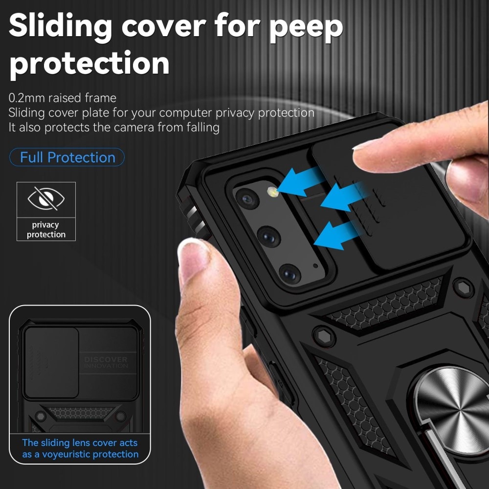 Funda híbrida Ring y Protector Cámara Samsung Galaxy S20 Negro