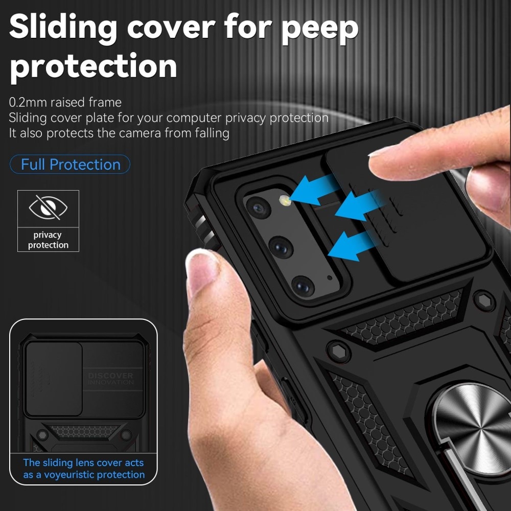 Funda híbrida Tech Ring y Protector Cámara Samsung Galaxy S20 Negro