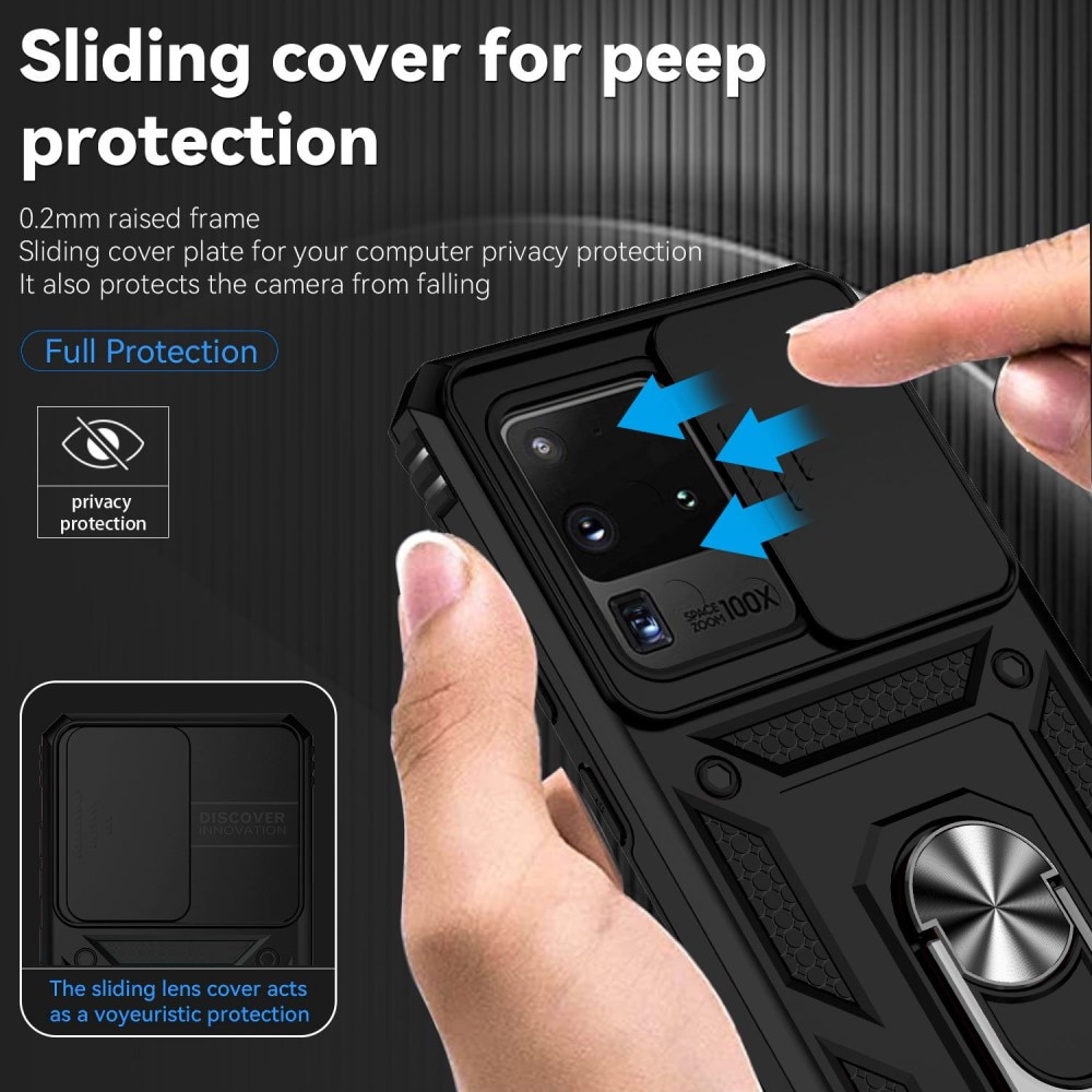 Funda híbrida Tech Ring y Protector Cámara Samsung Galaxy S20 Ultra Negro