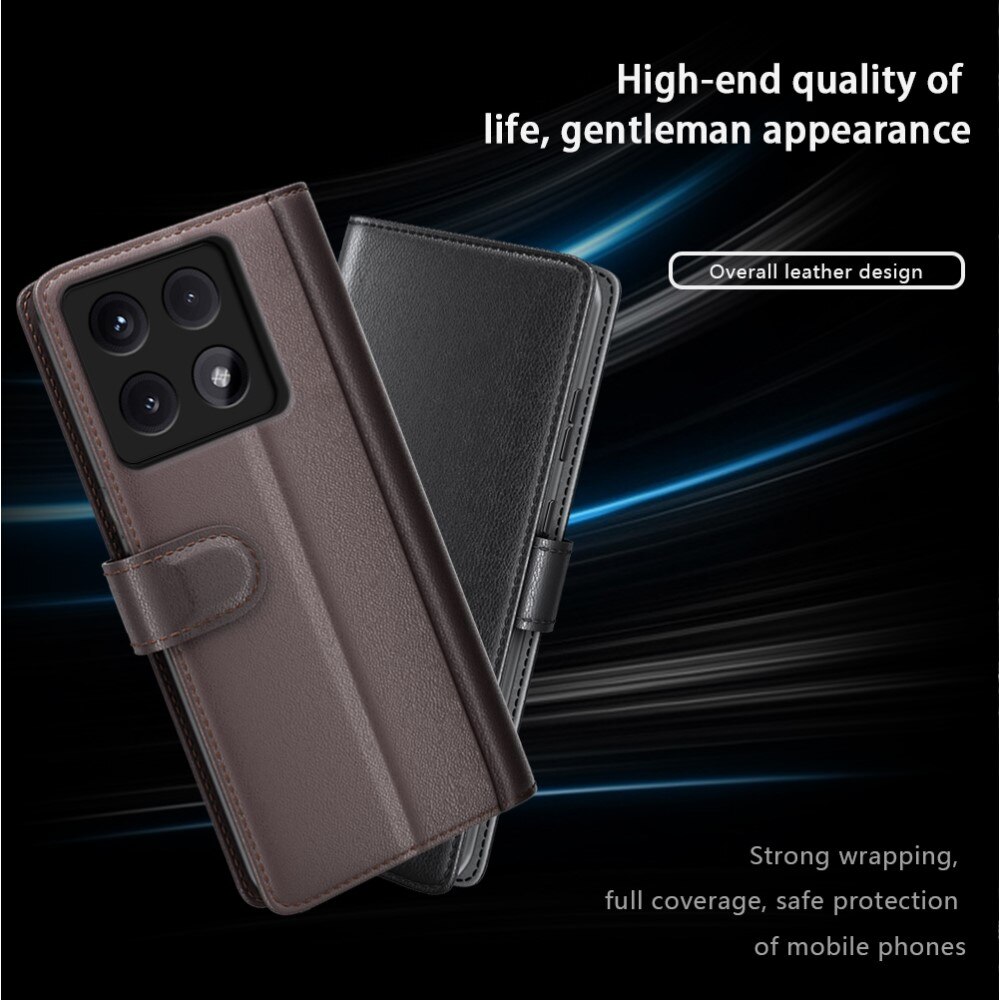 Funda de cuero genuino Xiaomi 14T, Negro
