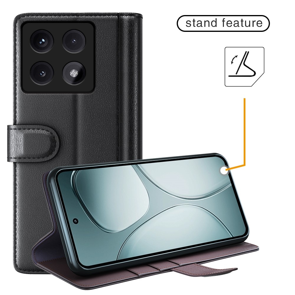 Funda de cuero genuino Xiaomi 14T, Negro