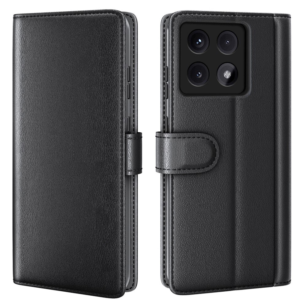 Funda de cuero genuino Xiaomi 14T Pro, Negro