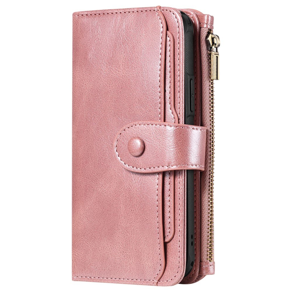 Magnet Leather Multi Wallet iPhone 16 rosado