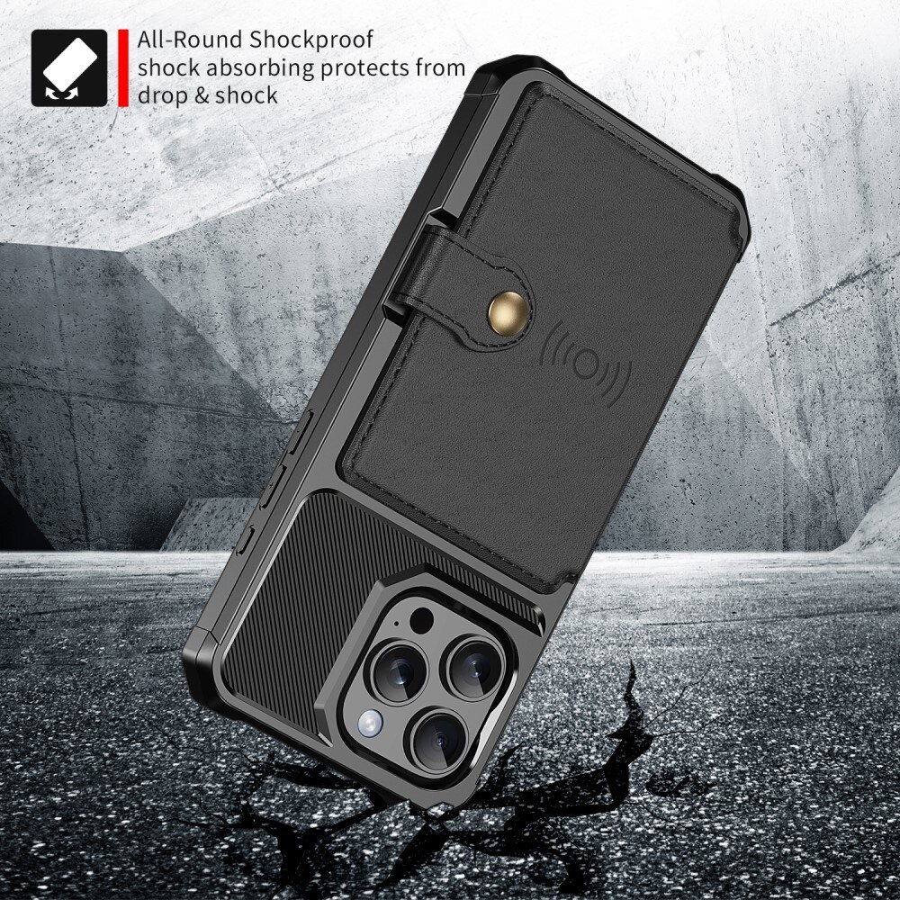 Funda con tarjetero Tough Multi-slot iPhone 16 Pro Negro